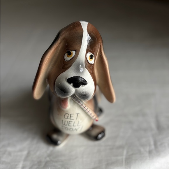 Adorable Brown and White Dog Planter with Get Well Soon Message Green Gift - Picture 6 of 13